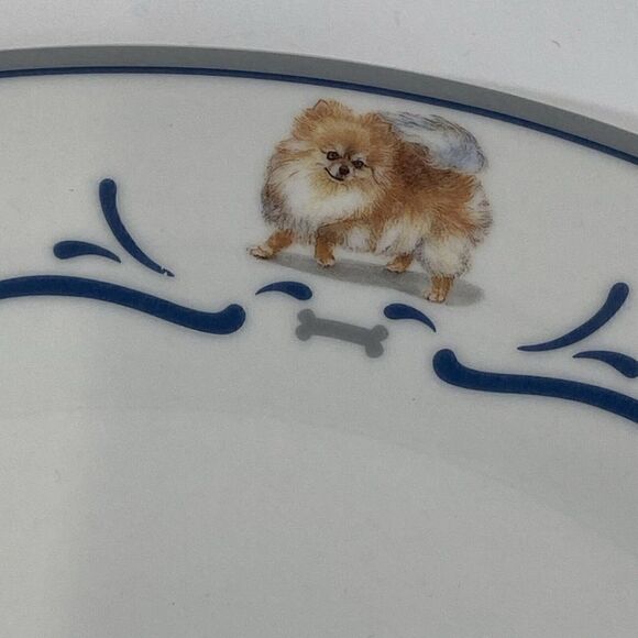 Rare Danbury Mint Pomeranian Dog Dinnerware Dinner Plates Set (4) 10.5” - Picture 11 of 16